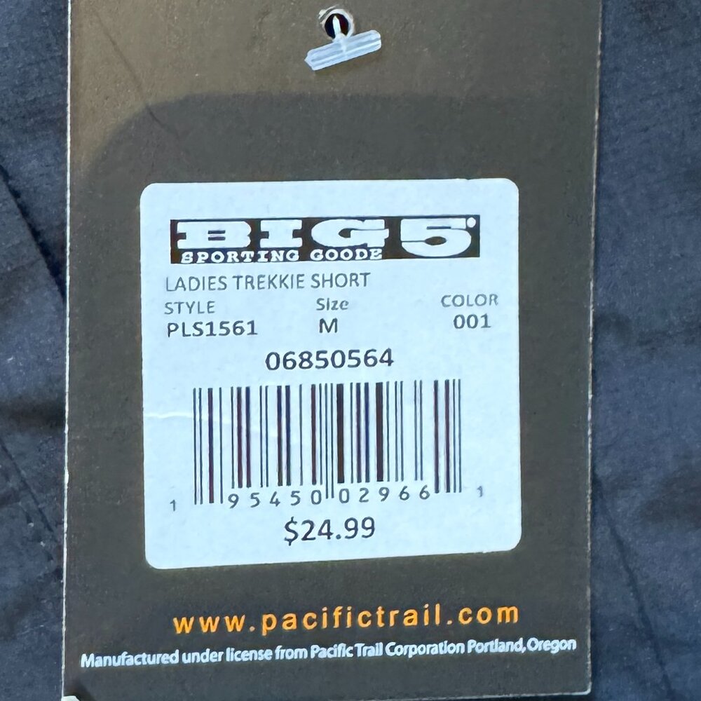 NWT Pacific Trail Black Trekkie Short - Picture 11 of 15